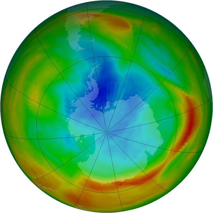 Antarctic ozone map for 17 September 1979